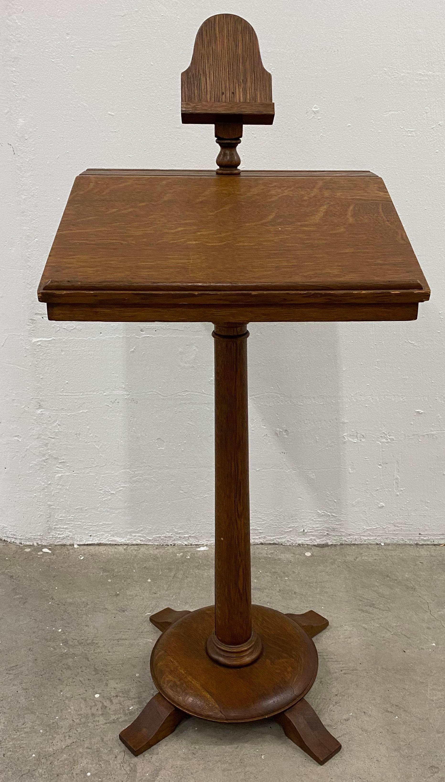 Hand-Crafted Antique American Oak Music Stand, c.1900