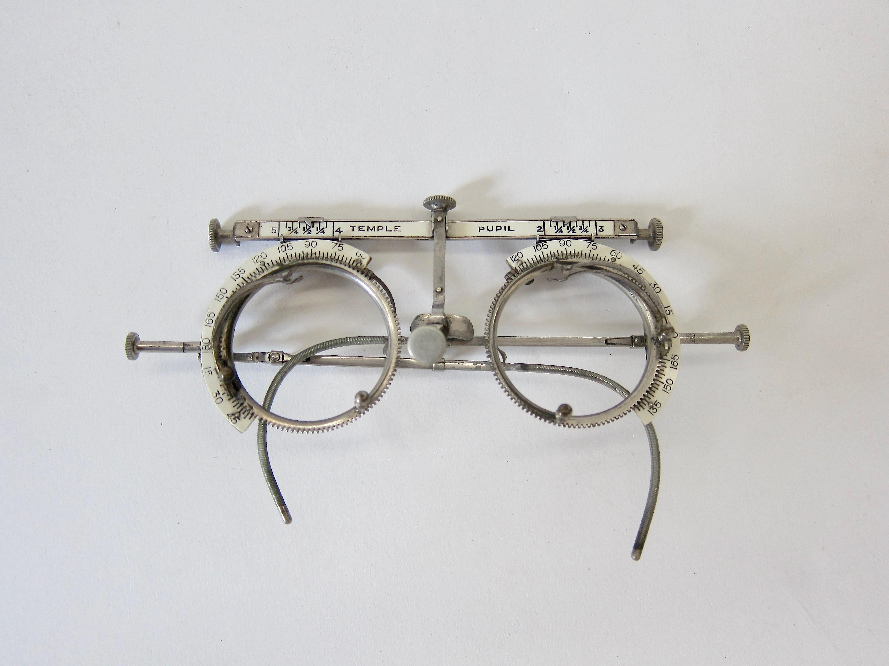 Antique American Optometry Trial lens Set with Testing Glasses For Sale
