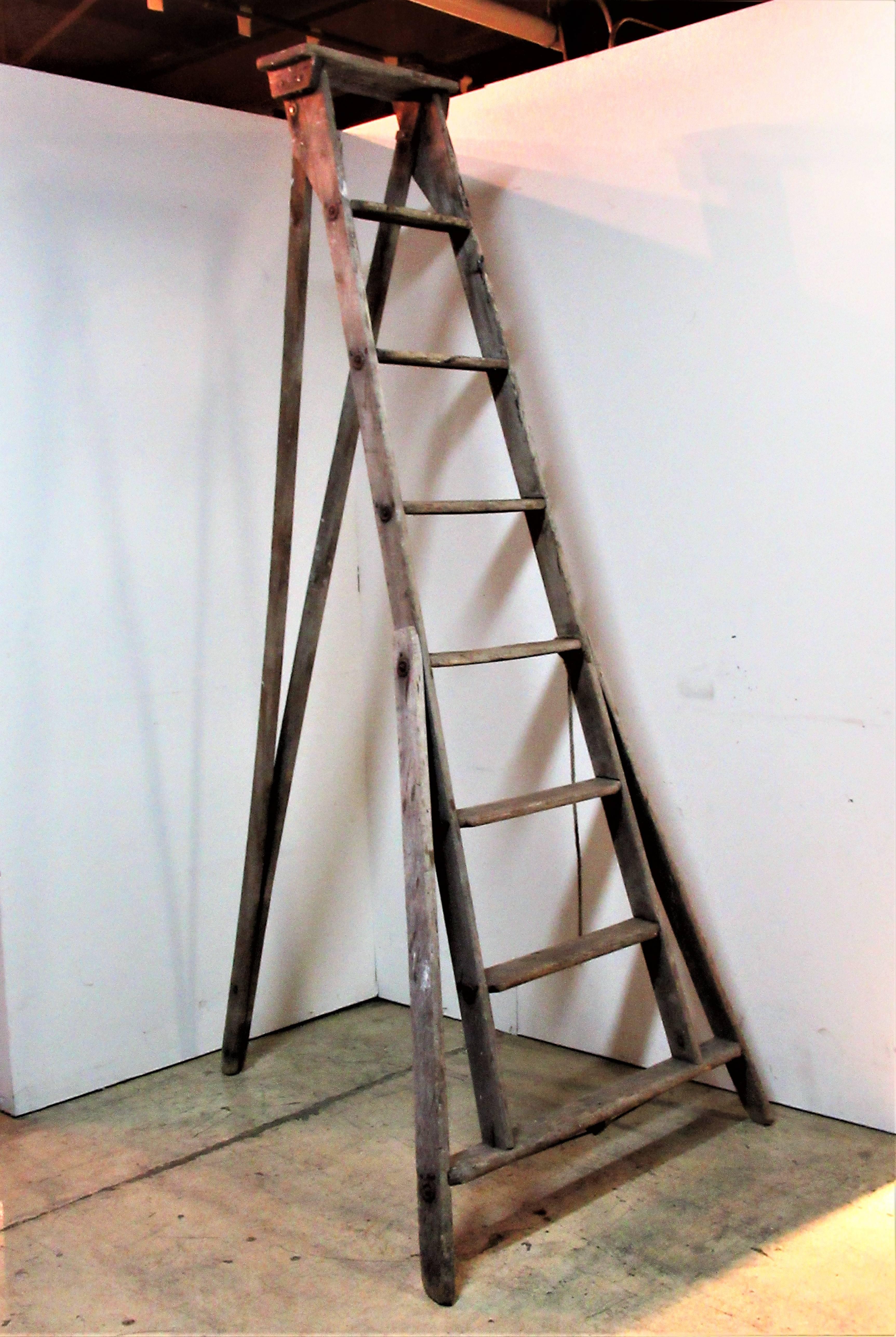 Antique American Orchard Harvest Ladder 5