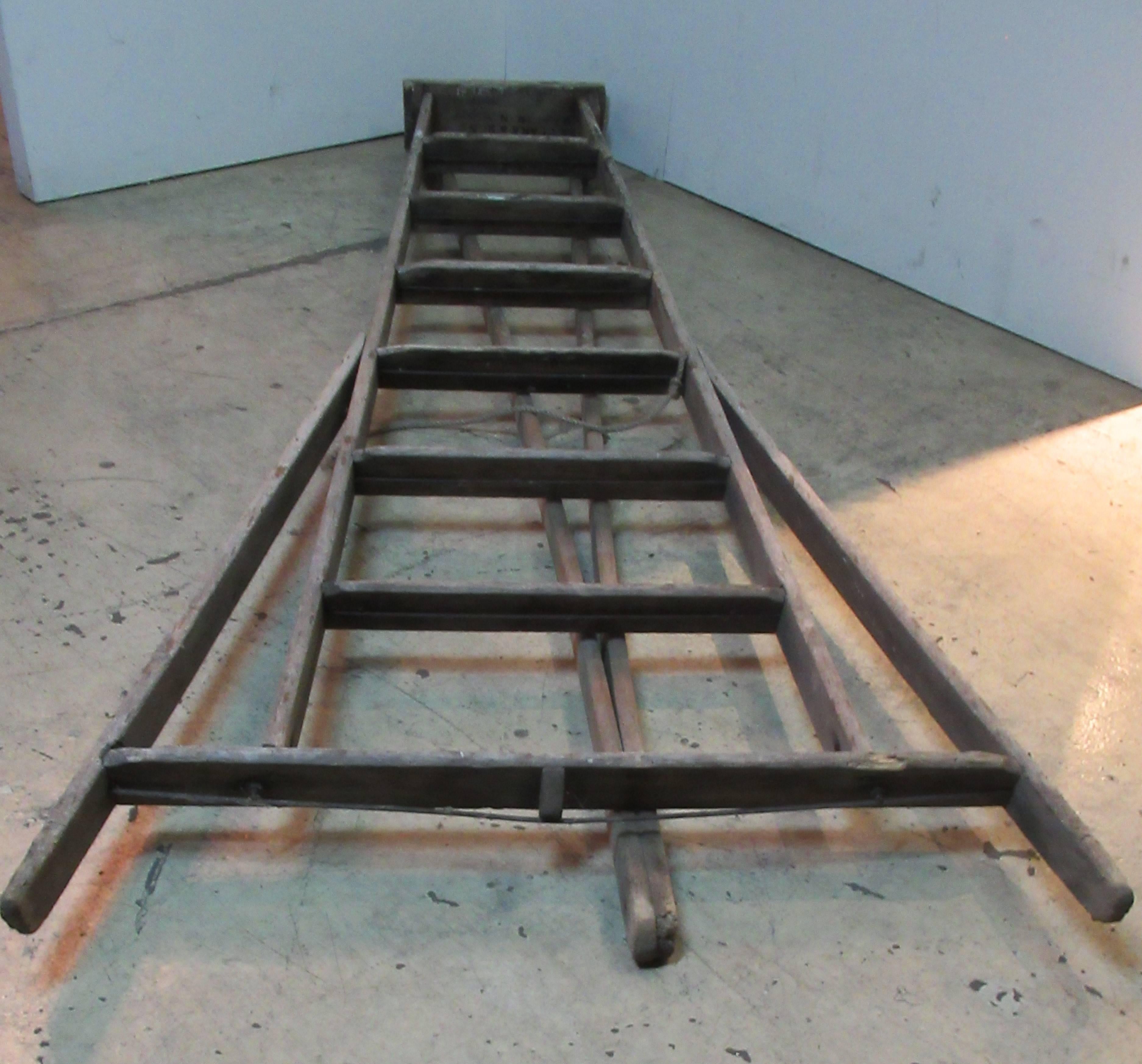 Antique American Orchard Harvest Ladder 4