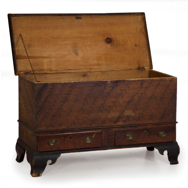 Antique American Painted Dower Blanket Chest of Drawers, Pennsylvania