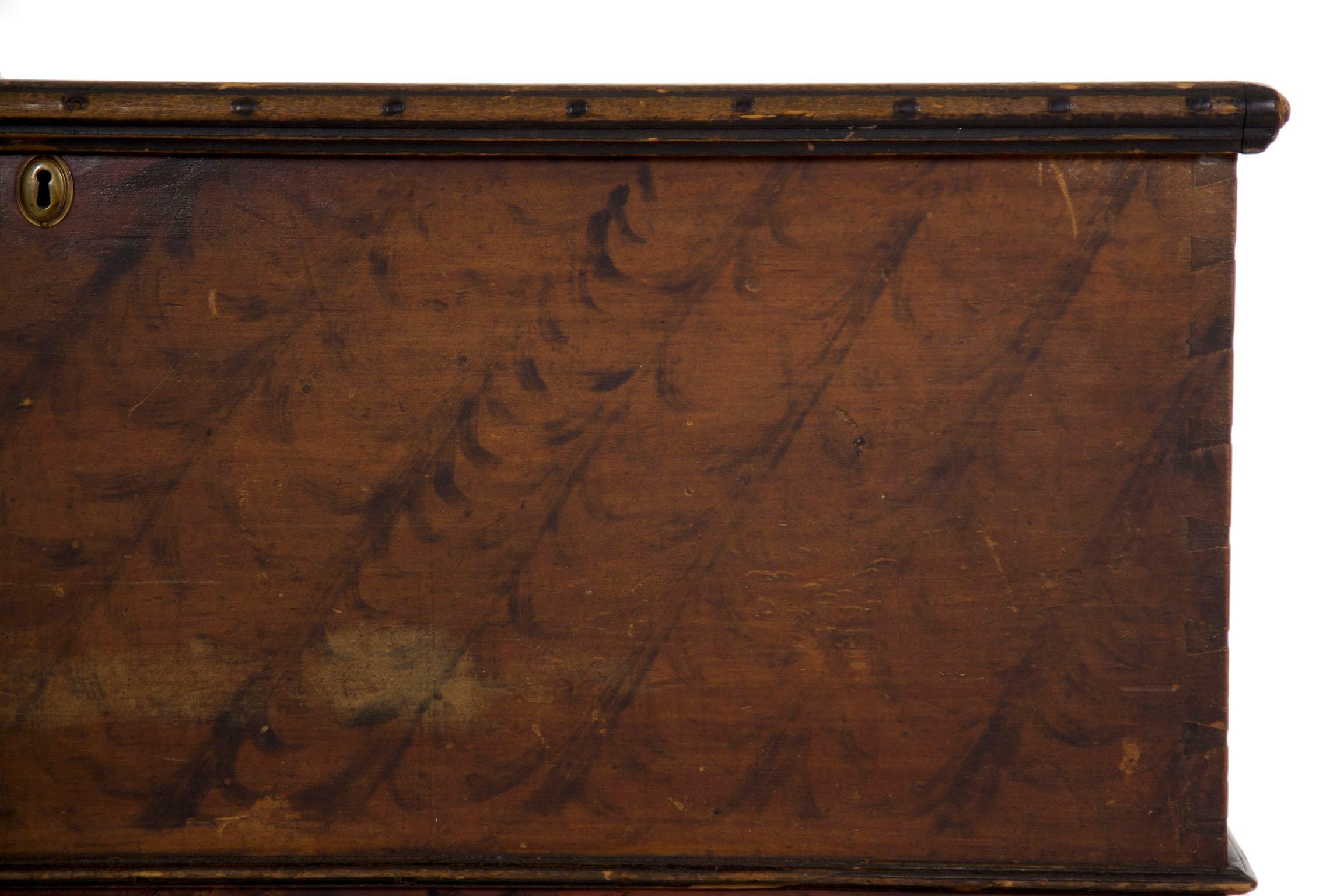 Pine Antique American Painted Dower Blanket Chest of Drawers, Pennsylvania circa 1810