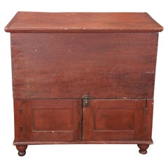 Antique American Painted Farmhouse Commode Mule Chest Blanket Storage Trunk 38"