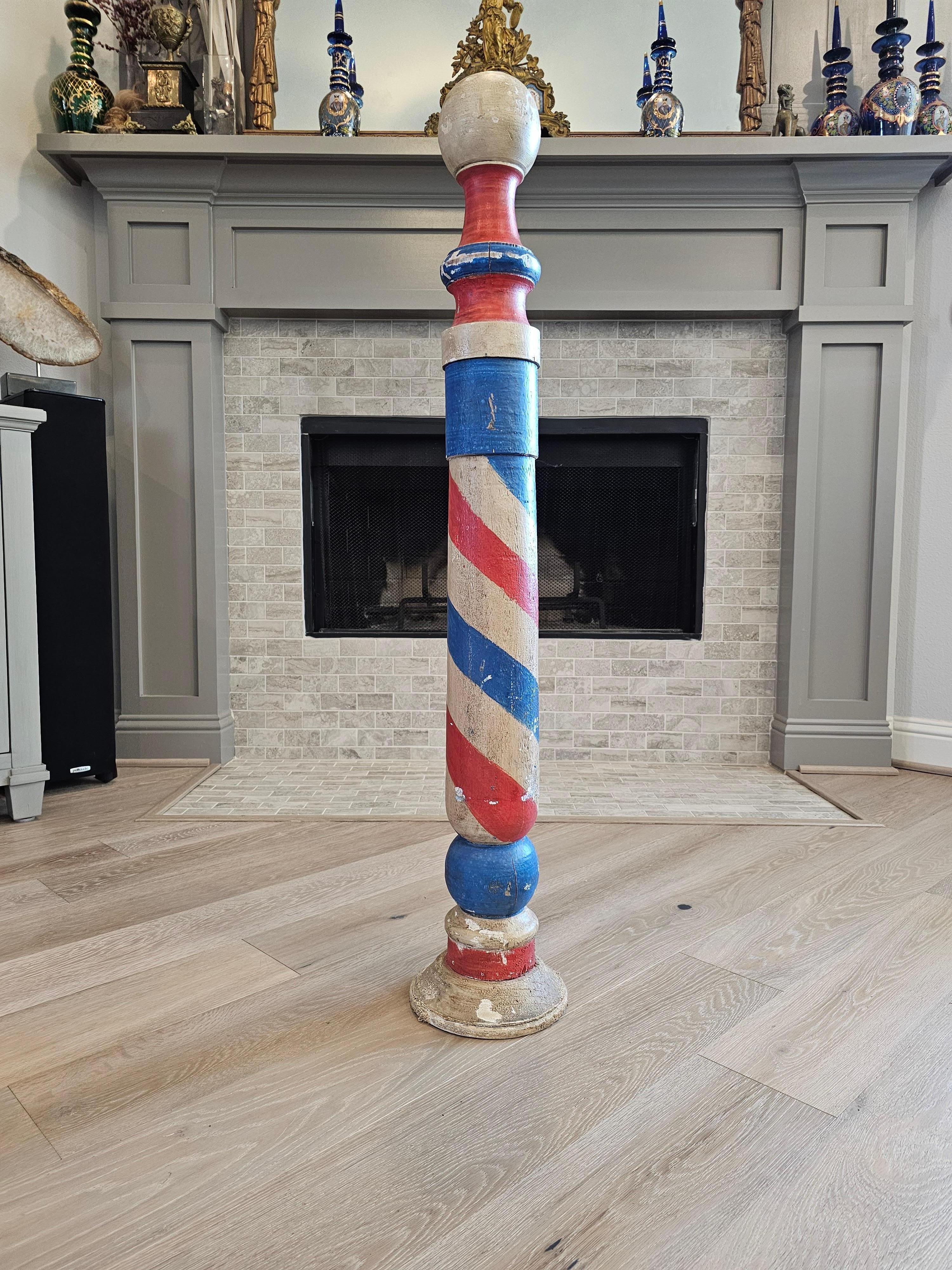 wooden barber pole