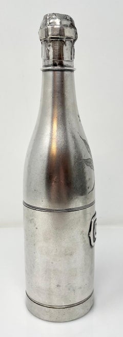 Antique American "Pairpoint" Silver-Plate Cigar Humidor Champagne Bottle Ca 1900