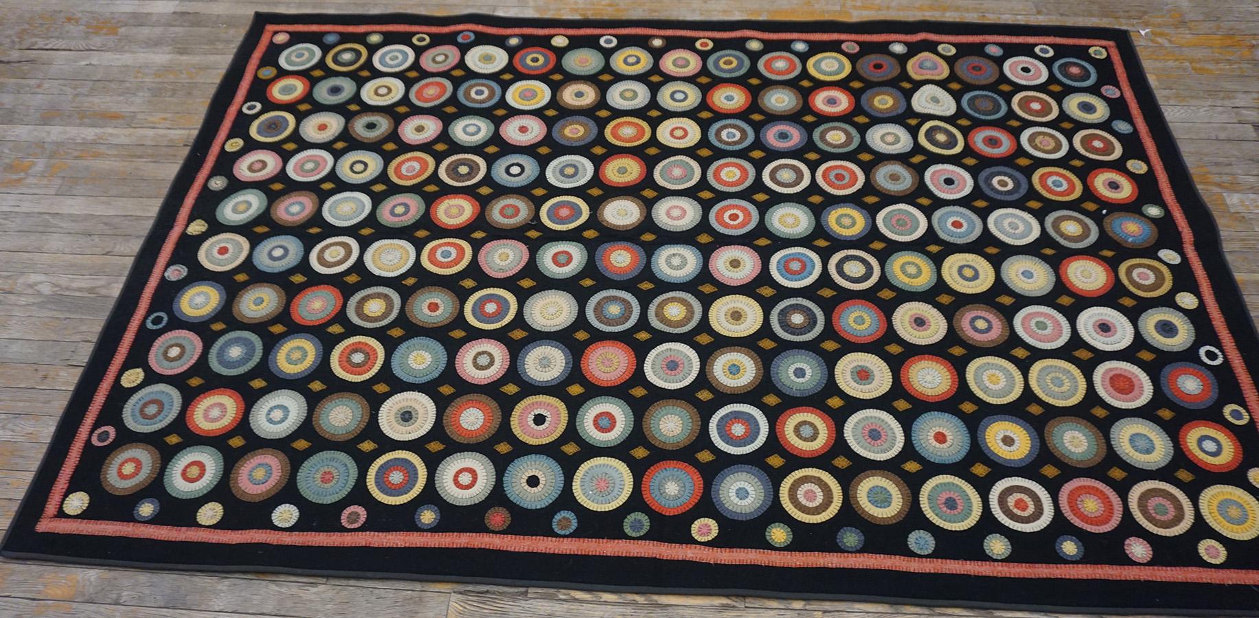 Early 20th Century American Penny Rug ( 5' x 7'7