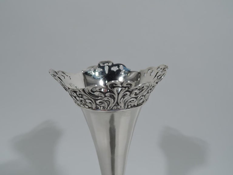Antique American Pierced Sterling Silver Bud Vase by Whiting For Sale