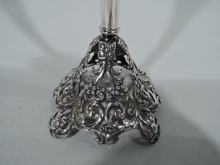 Antique American Pierced Sterling Silver Bud Vase by Whiting For Sale