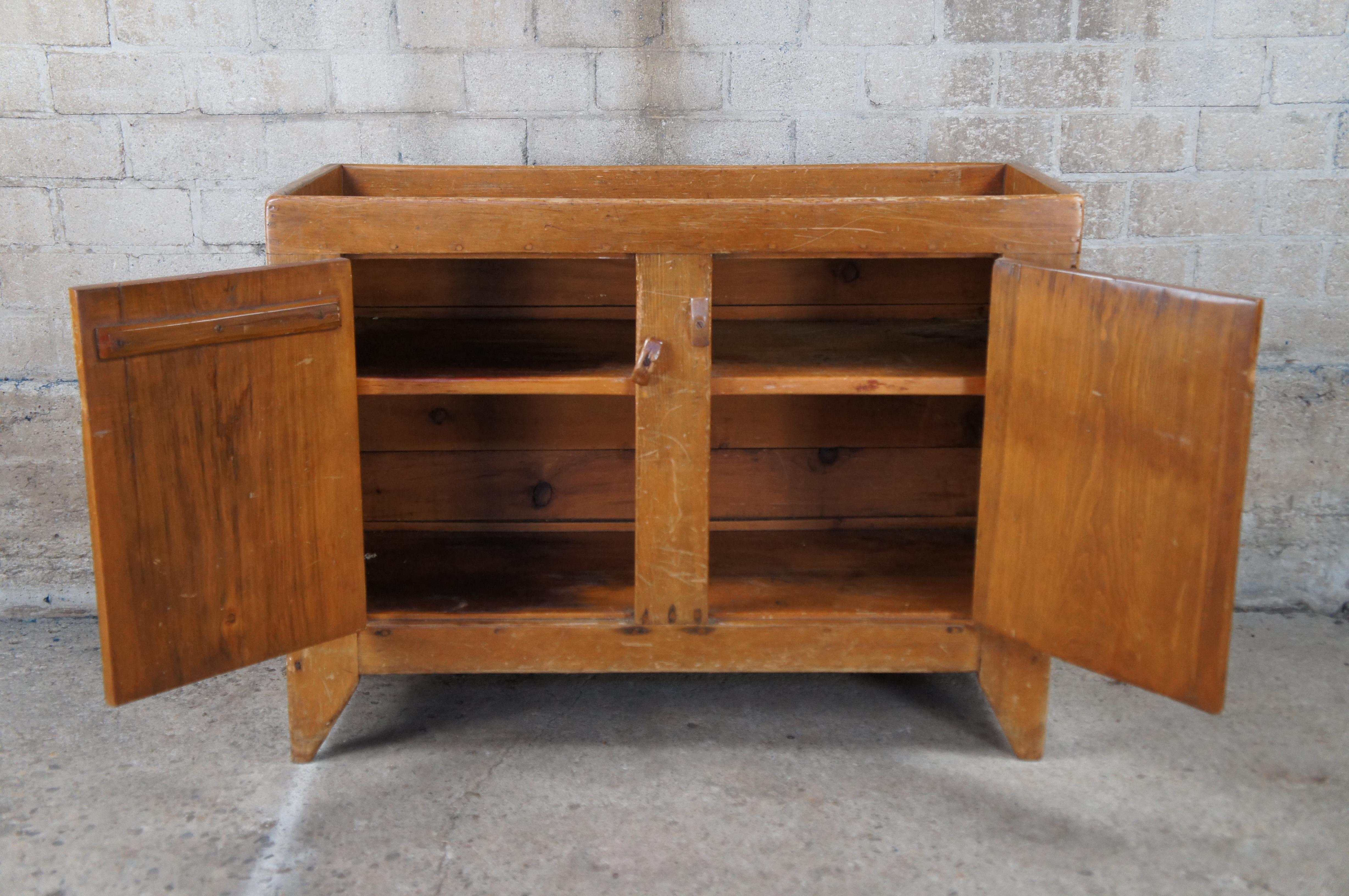 Antique American Pine Dry Sink Country Farmhouse Washstand Pantry 41