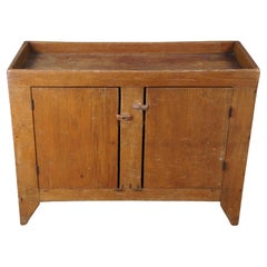 Ancien évier sec en pin américain Country Farmhouse Washstand Pantry 41" (lavabo à sec)