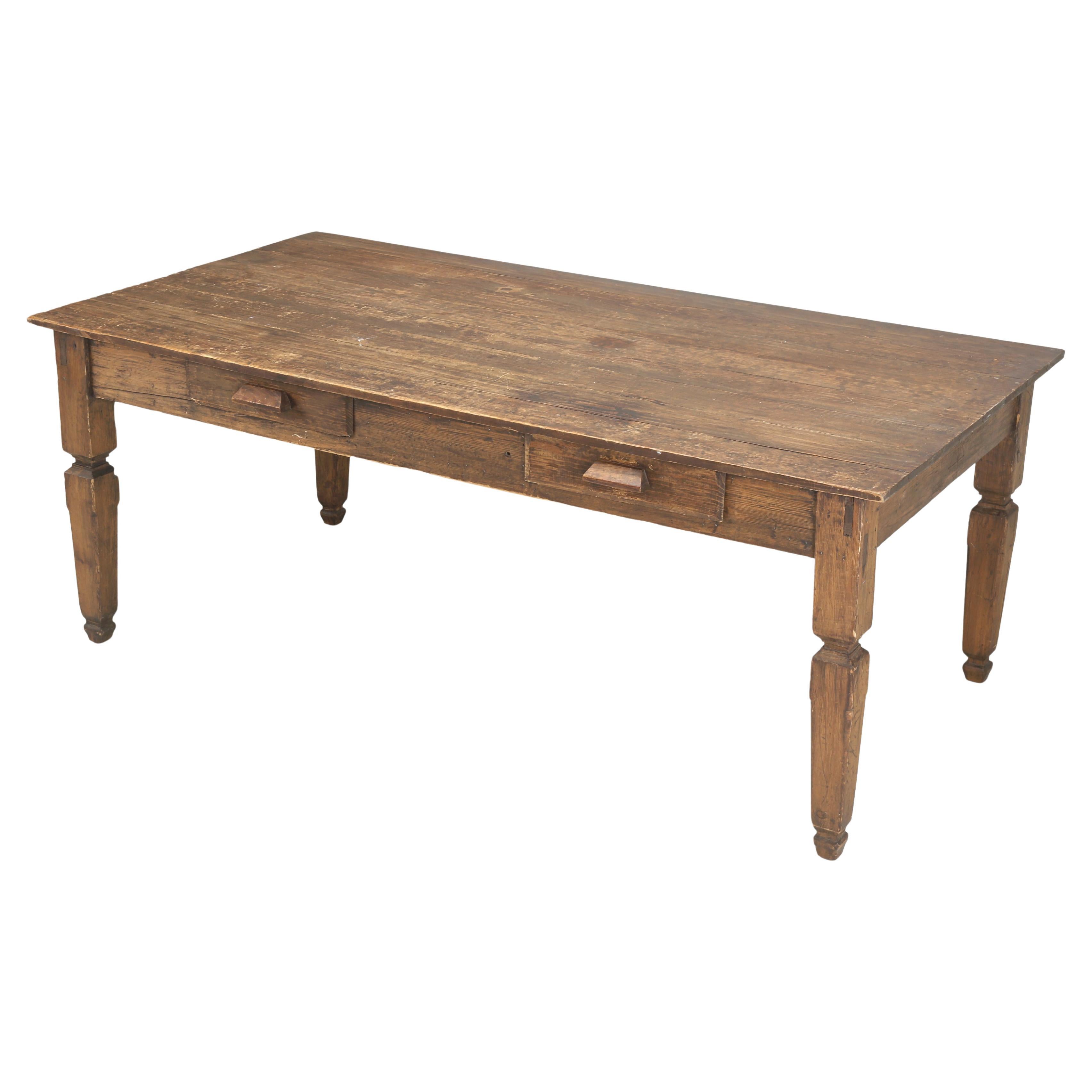 Antico tavolo da fattoria in pino americano Extra Wide per posti a sedere aggiuntivi Tutto originale in vendita
