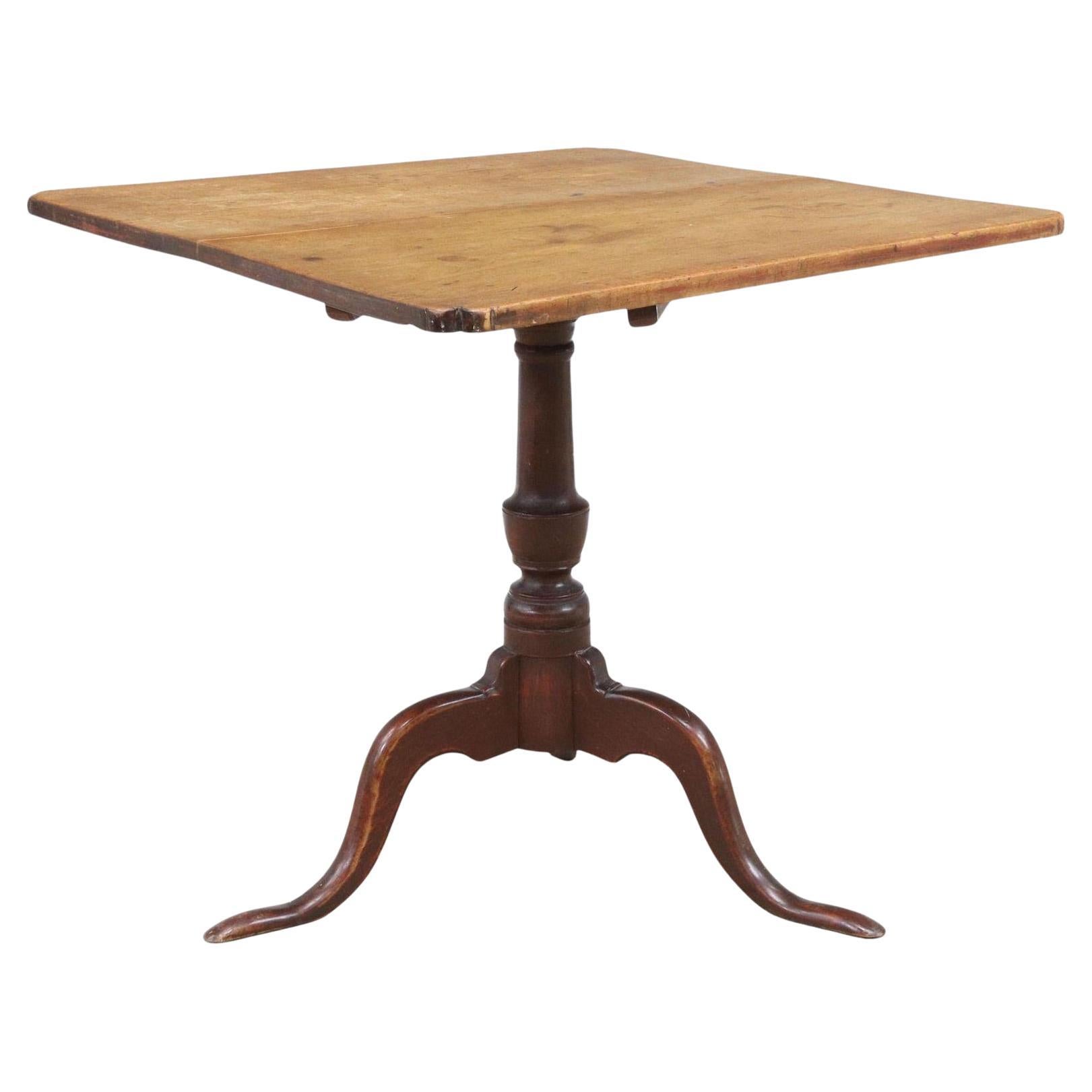 Antique American Pine Tilt-Top Tea Table For Sale