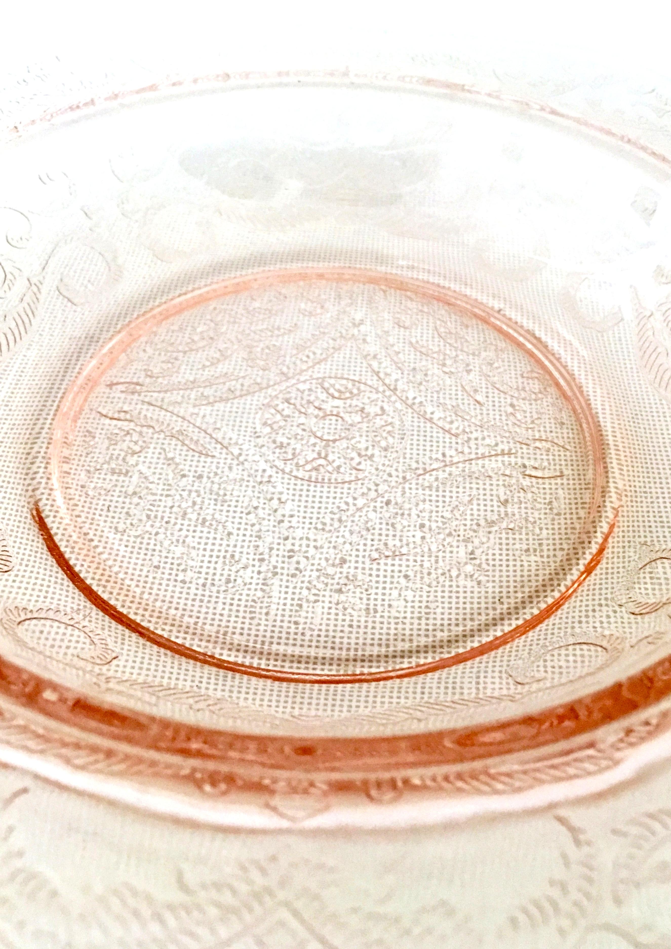 Antique American Pink Depression Glass Square and Round Covered Bowl 1