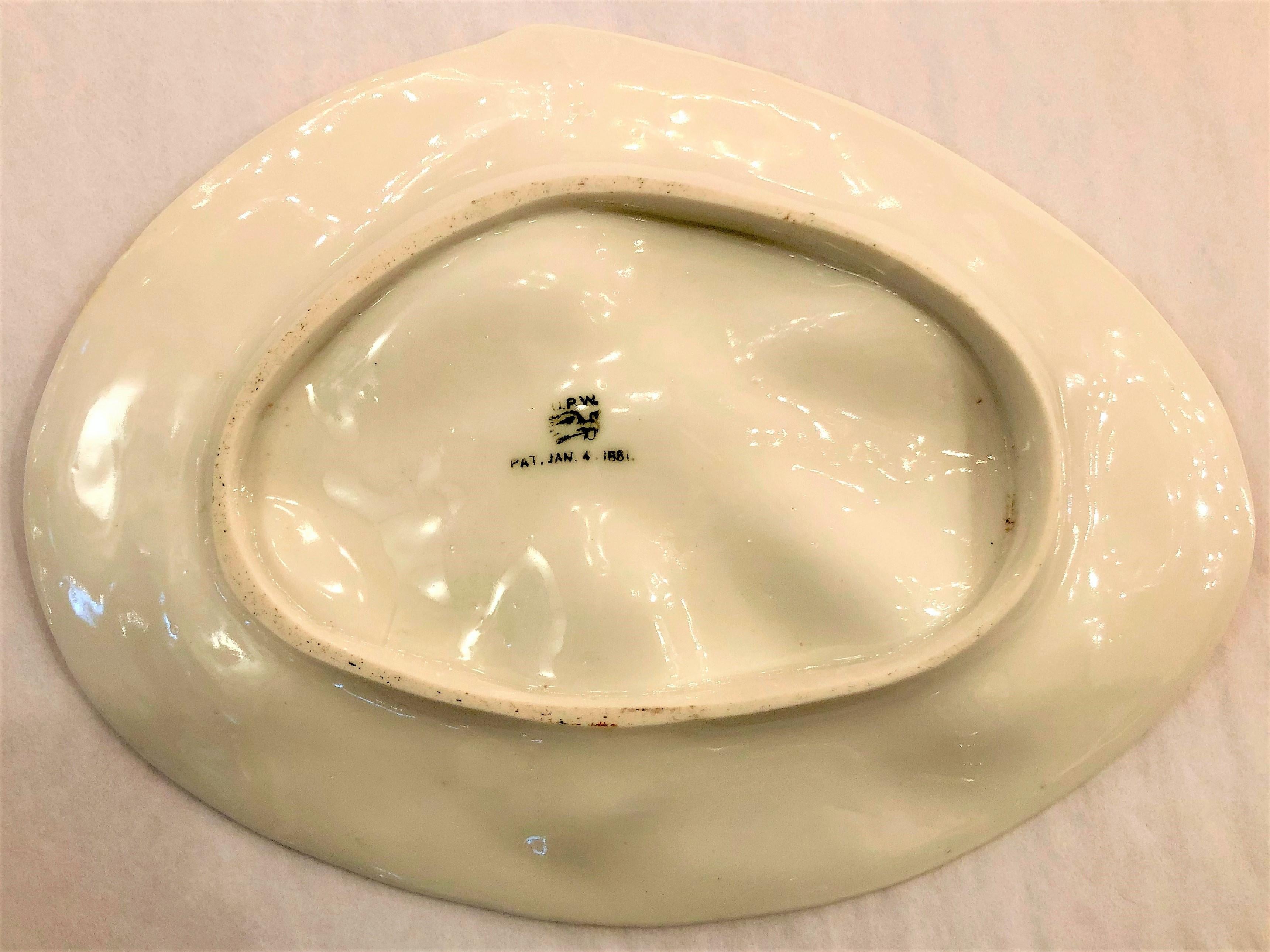19th Century Antique American Porcelain Oyster Plate by Union Porcelain Works, circa 1880