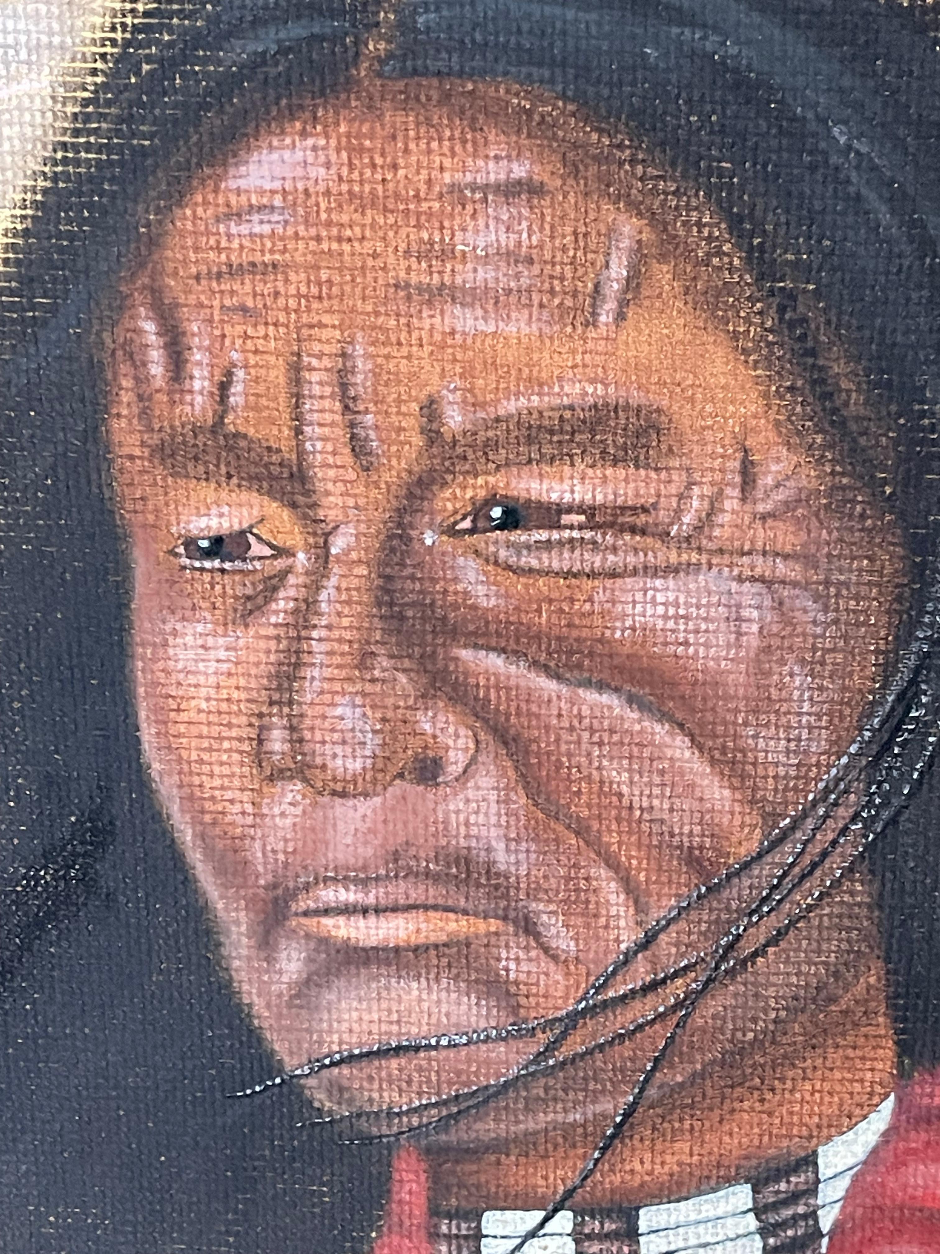 Antiguo  Retrato americano de un jefe nativo americano mediados del siglo XX en venta