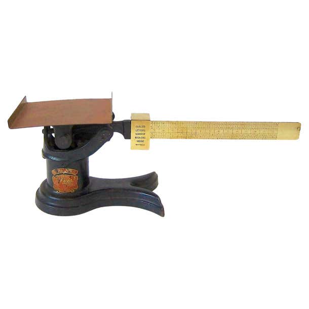 Antique American Post Office Scale with Fishtail Base of Cast Iron For ...