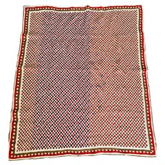 Antique American Postage Stamp Quilt, Late 19th Century Quilt, Tiny Patchwork