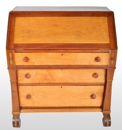 Antique American Pre-Civil War Empire Maple Bureau/Desk Pennsylvania, circa 1830