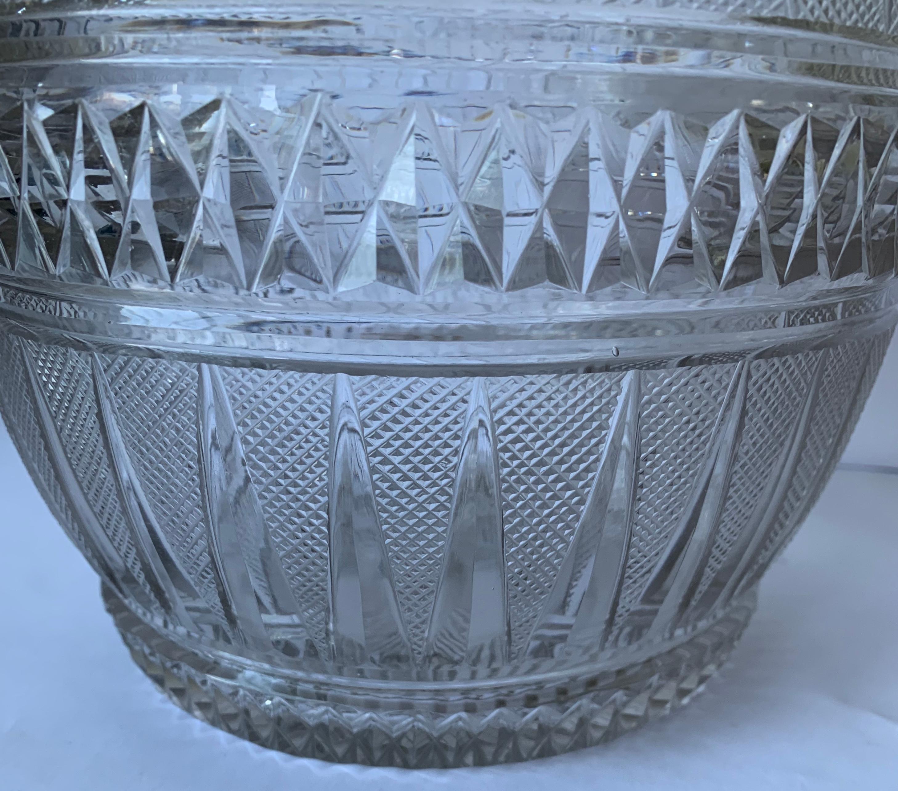 Antique American Pressed Glass Punchbowl and Underplate For Sale 5