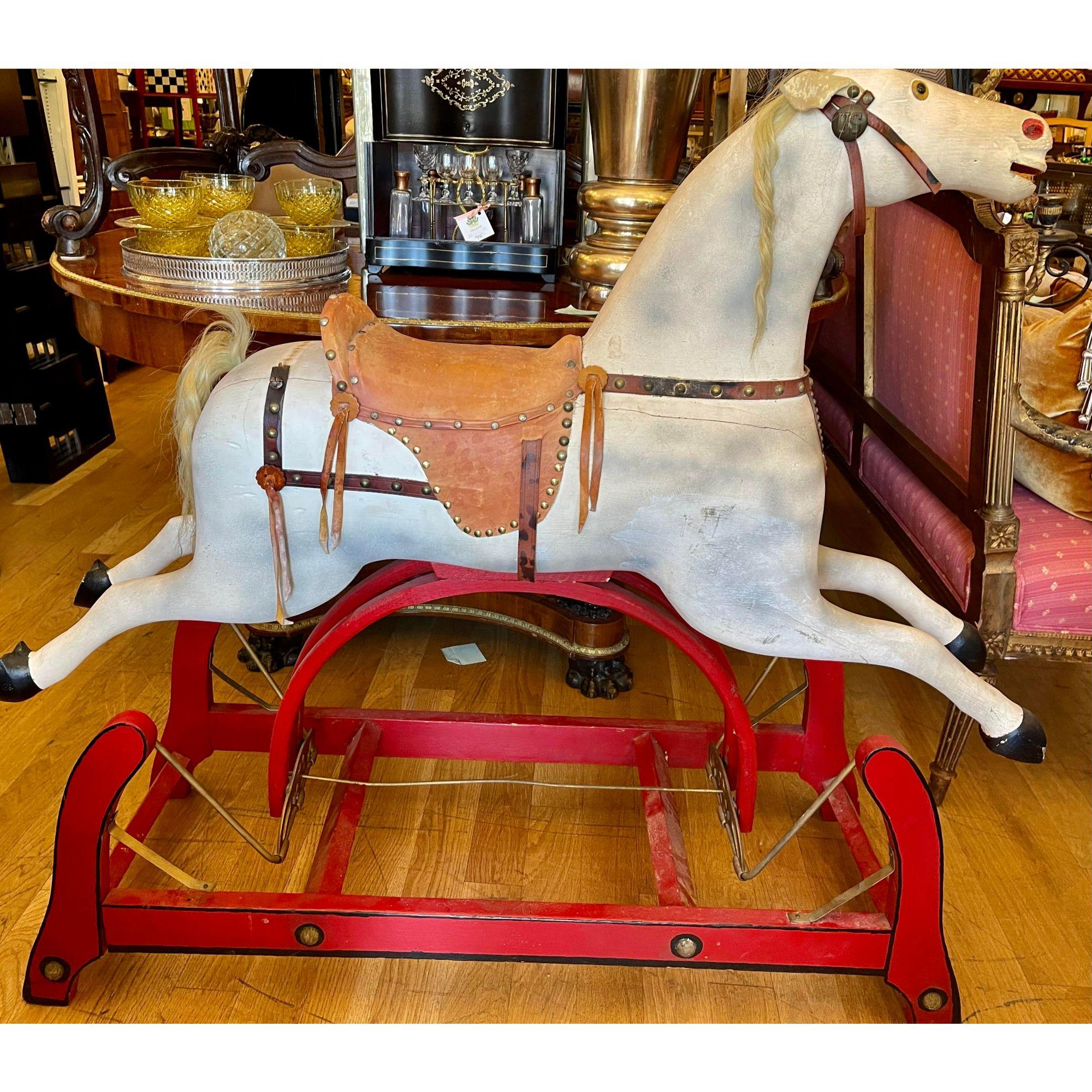 antique wooden rocking horse for sale
