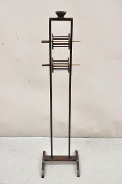Antique American Primitive Mahogany Handmade Wool Winder Spool Thread Stand