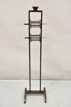 Antique American Primitive Mahogany Handmade Wool Winder Spool Thread Stand