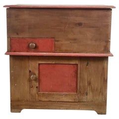 Antique American Primitive Painted Pine Cabinet