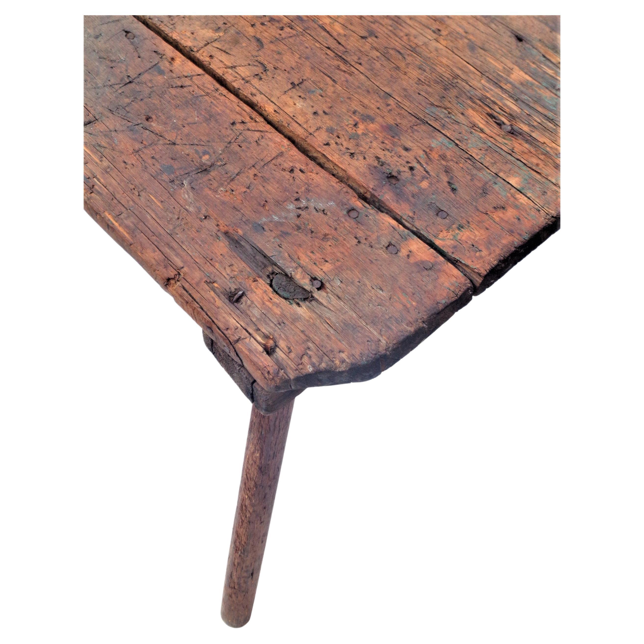 Antique American Primitive Table / Stool 1