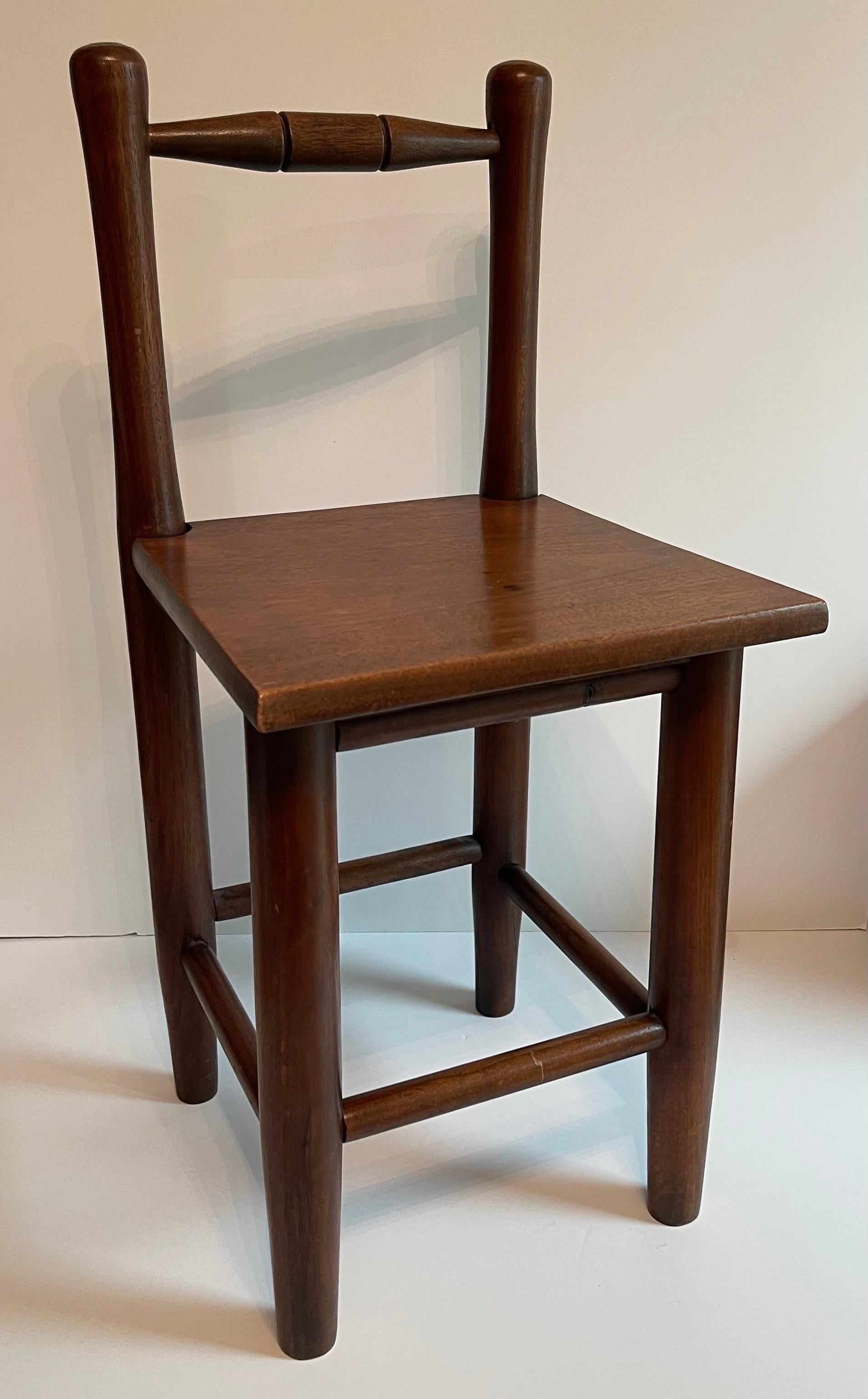 American Colonial Antique American Primitive Wooden Children’s Chair For Sale