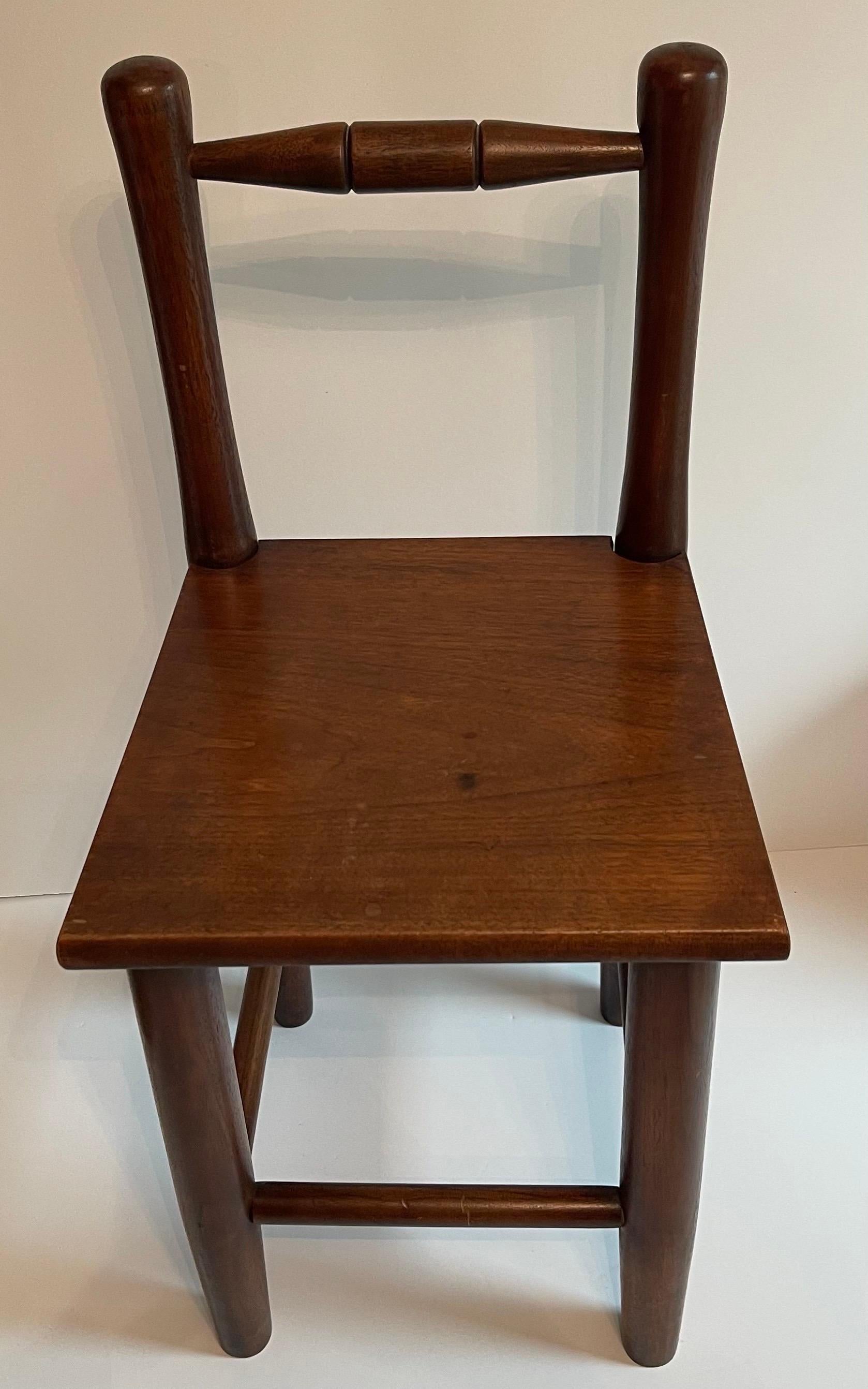 Antique American Primitive Wooden Children’s Chair For Sale 3