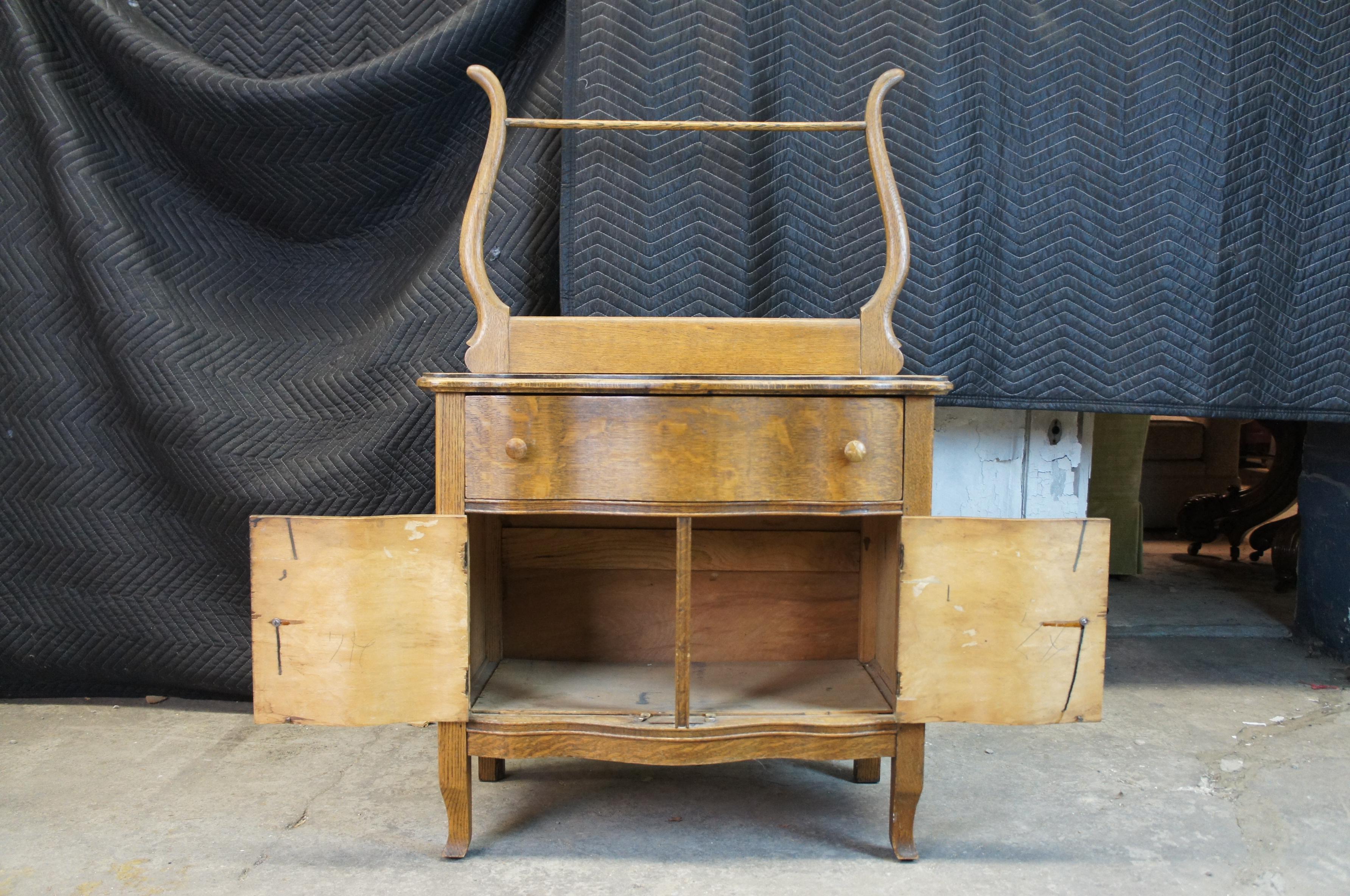 antique dry sink with towel bar