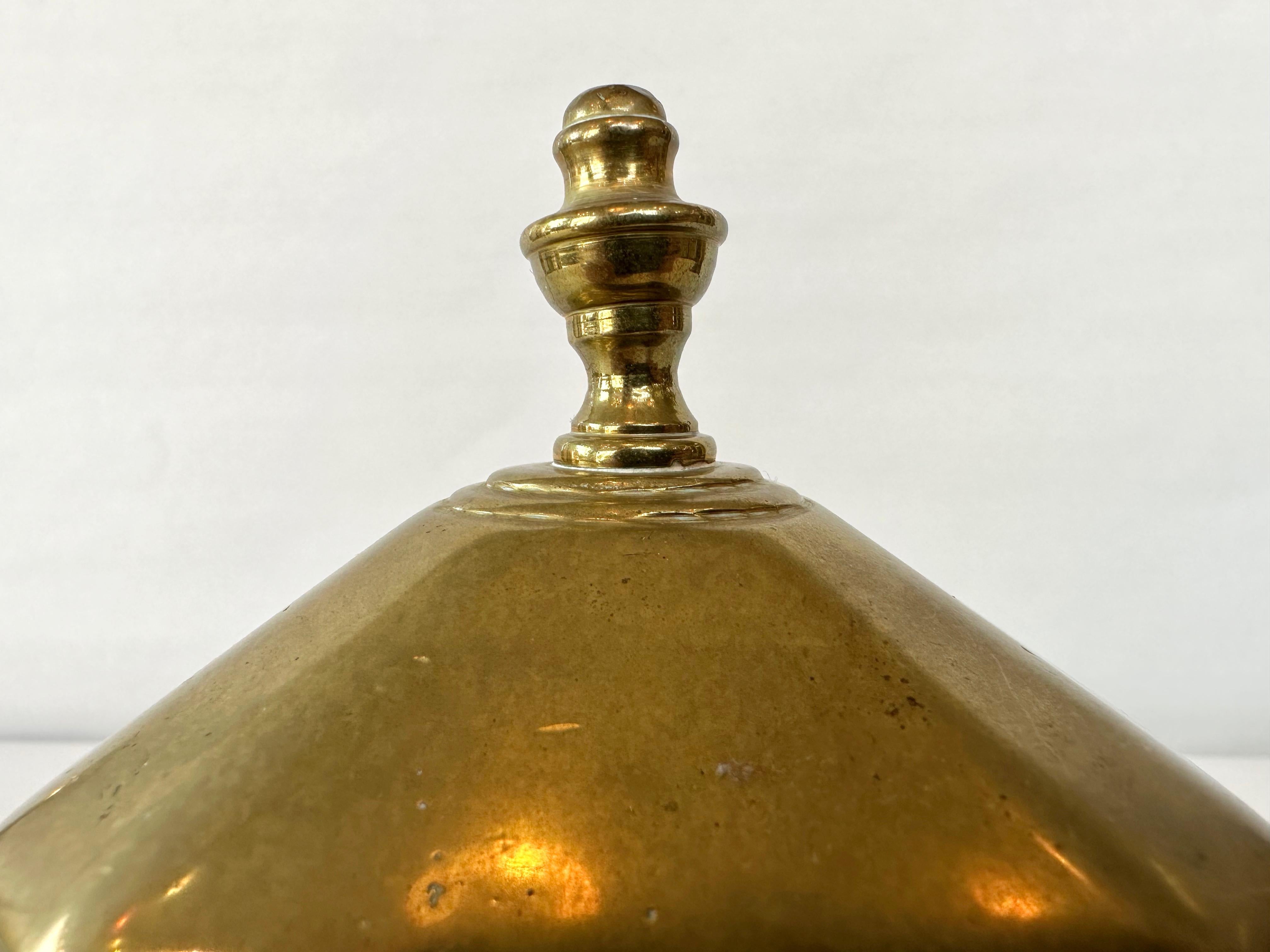 Antique American Queen Anne Period Lidded Brass Tobacco Box, circa 1750 For Sale 11
