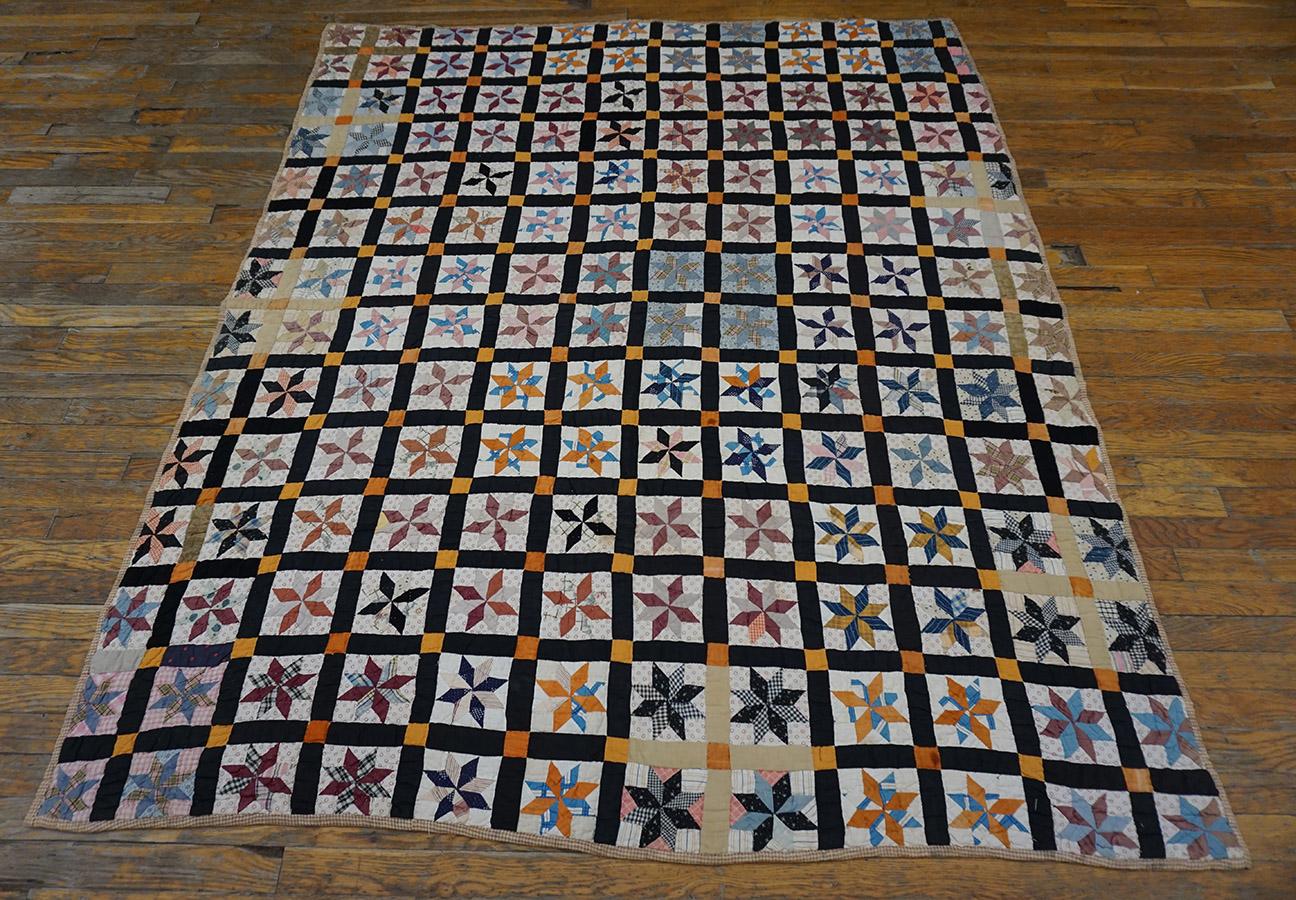 Quilted Early 20th Century American Quilt ( 5'3