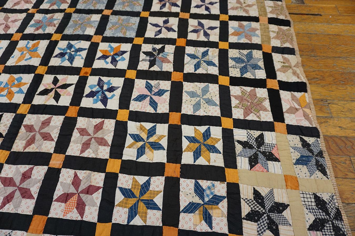 Cotton Early 20th Century American Quilt ( 5'3