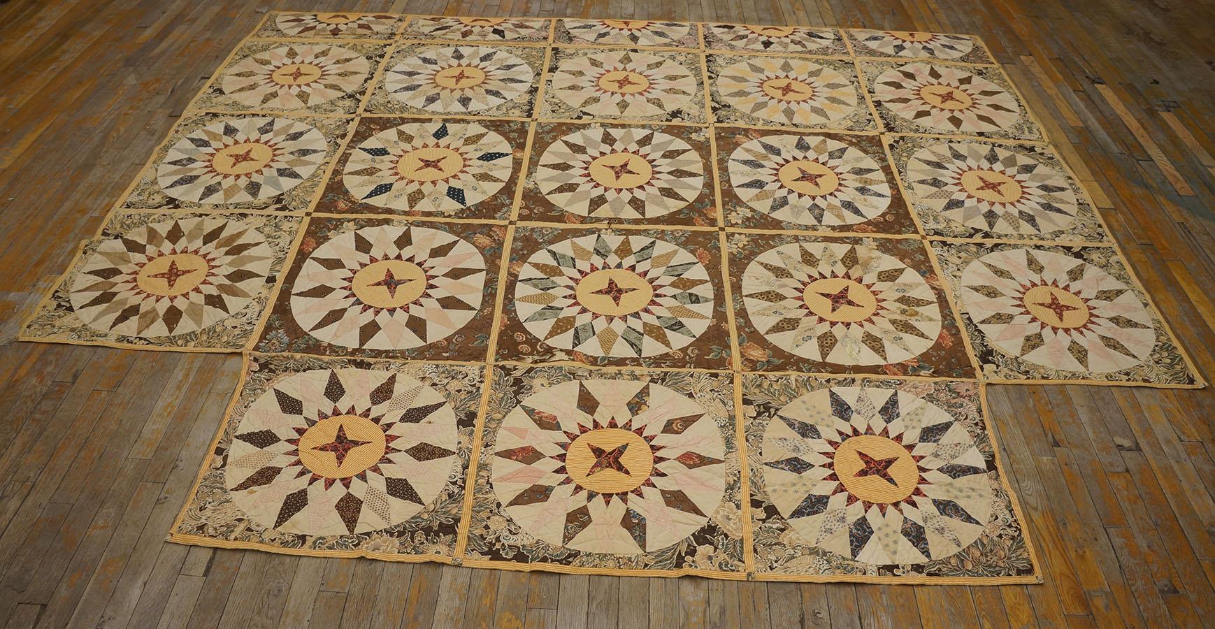 Folk Art Early 20th Century American Bed Quilt ( 8'9'' x 10' - 267 x 305 ) For Sale