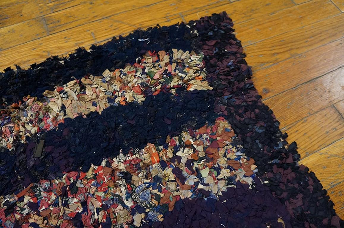Hand-Woven Late 19th Century American Shaker Rag Rug ( 2' x 3' - 60 x 90 cm ) For Sale