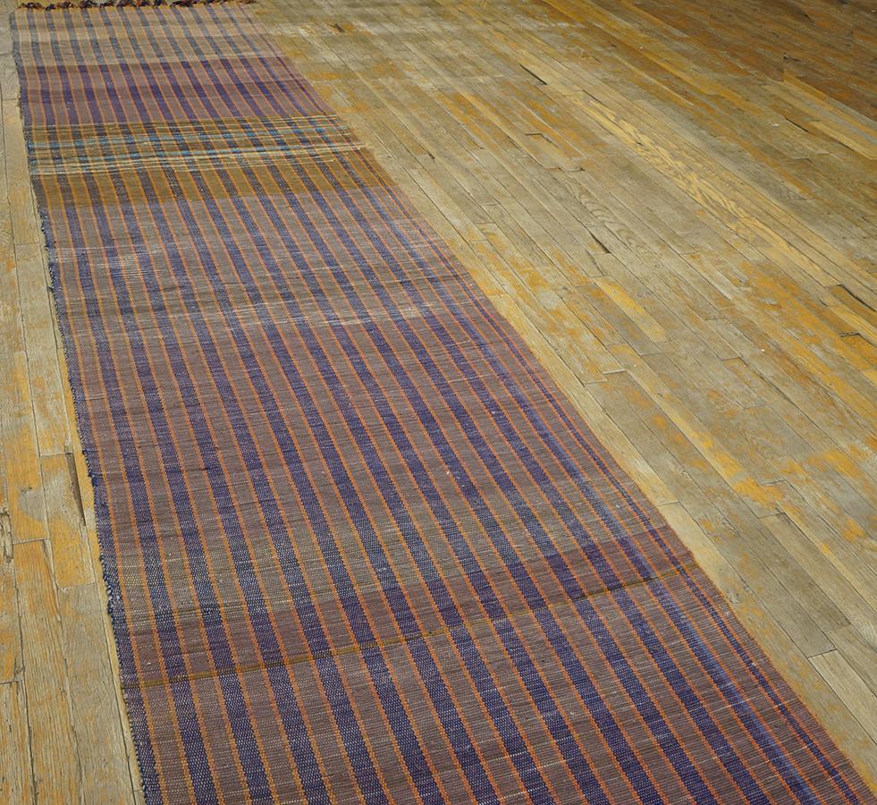 Wool Mid 20th Century American Rag Rug Runner ( 3' x 33' - 92 x 1006 ) For Sale