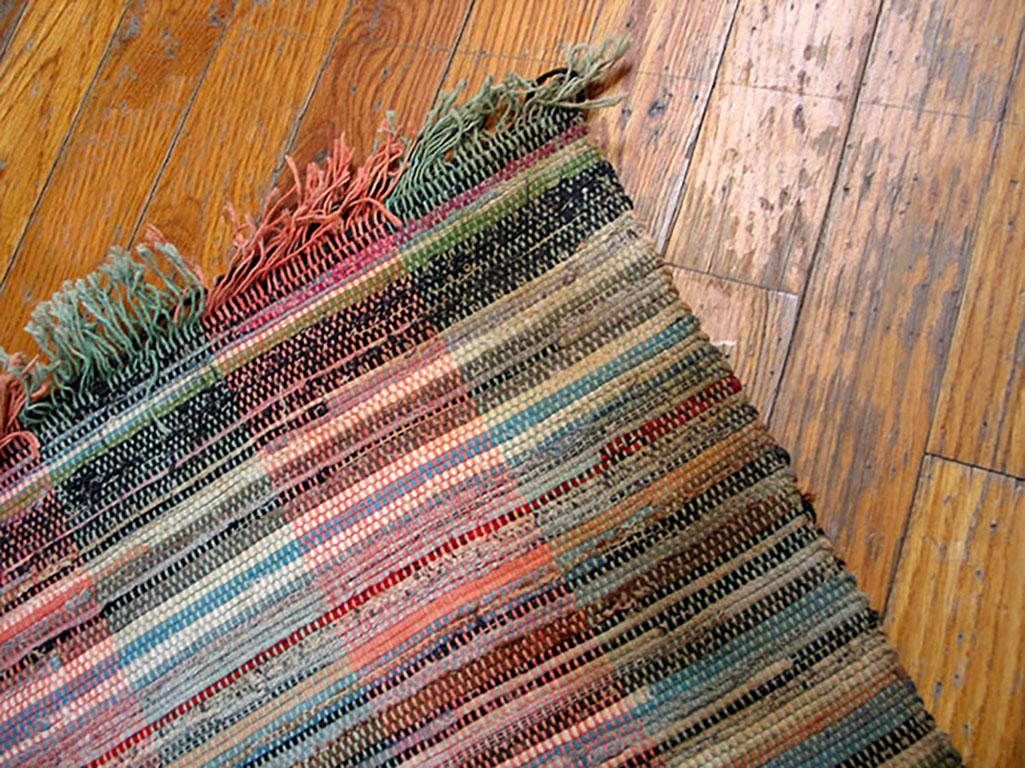 Mid-20th Century Mid 20th Century American Rag Rug ( 3' x 61'6