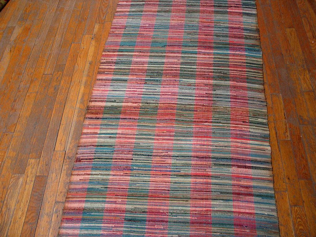 Wool Mid 20th Century American Rag Rug ( 3' x 61'6