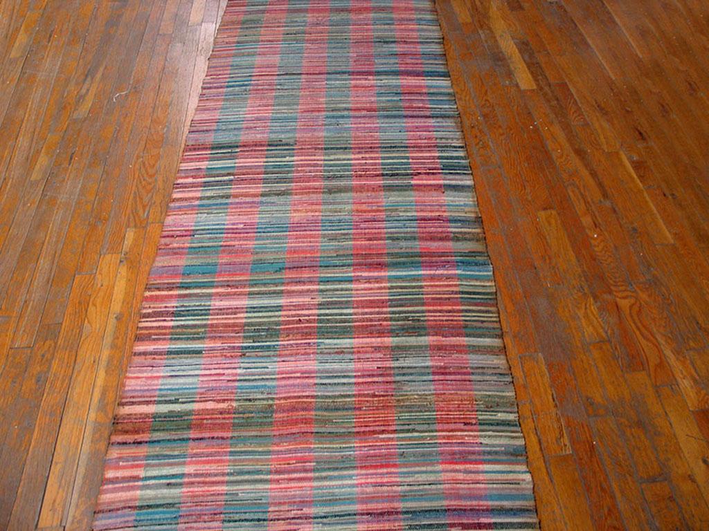 Mid 20th Century American Rag Rug ( 3' x 61'6
