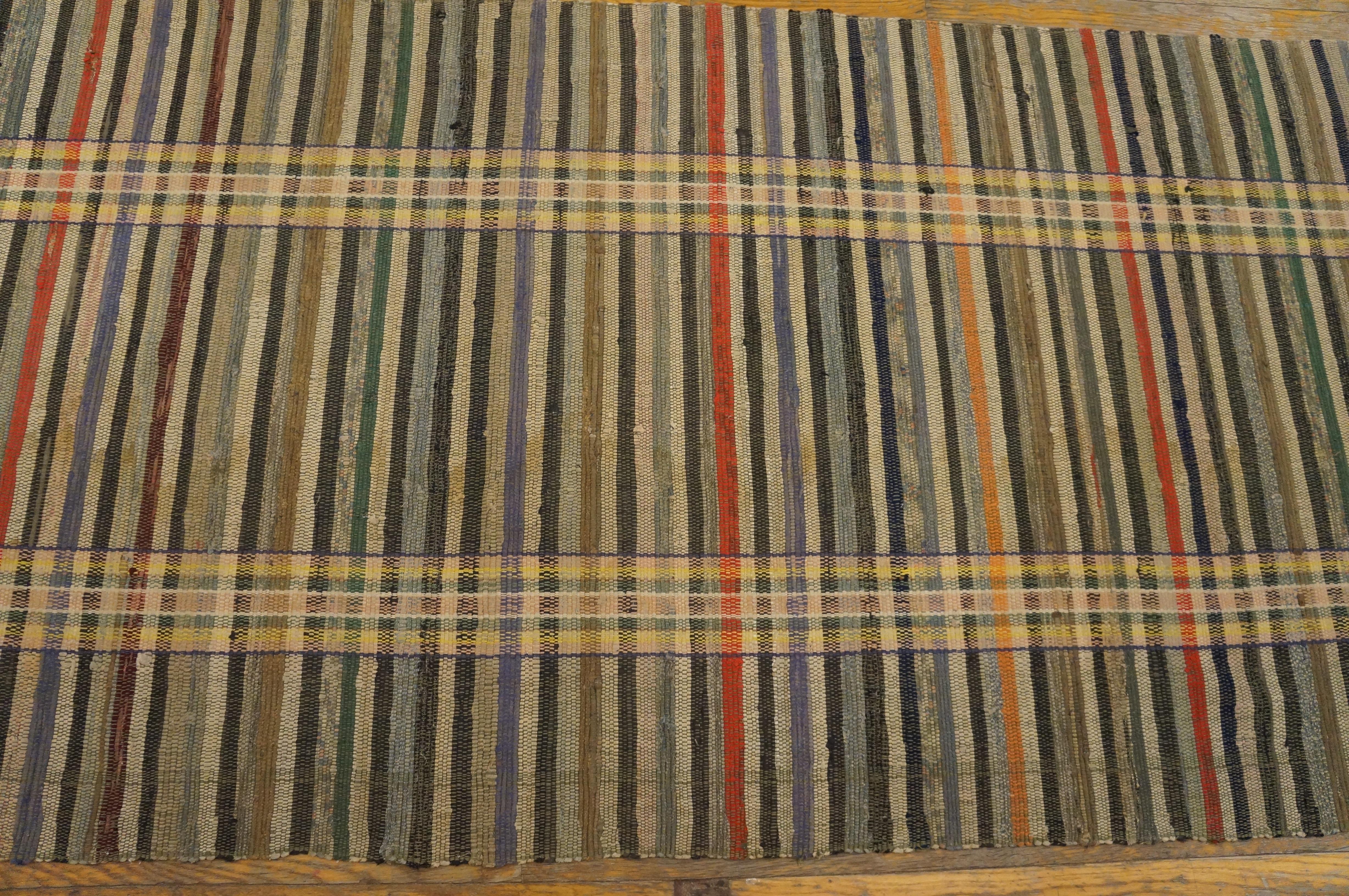 Tapis Rag américain ancien de 3'4