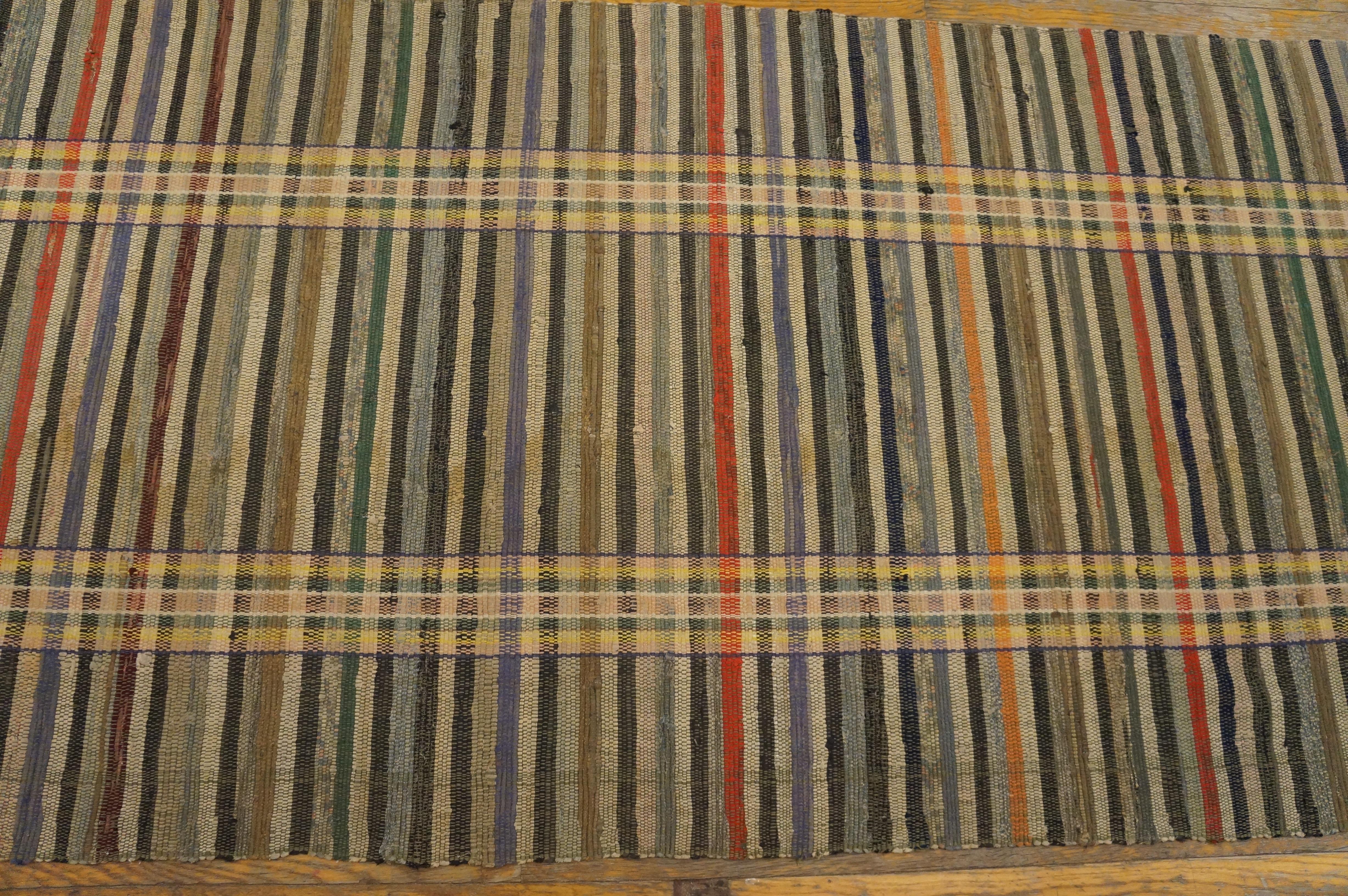 Mid-20th Century Antique American Rag Rug 3'4