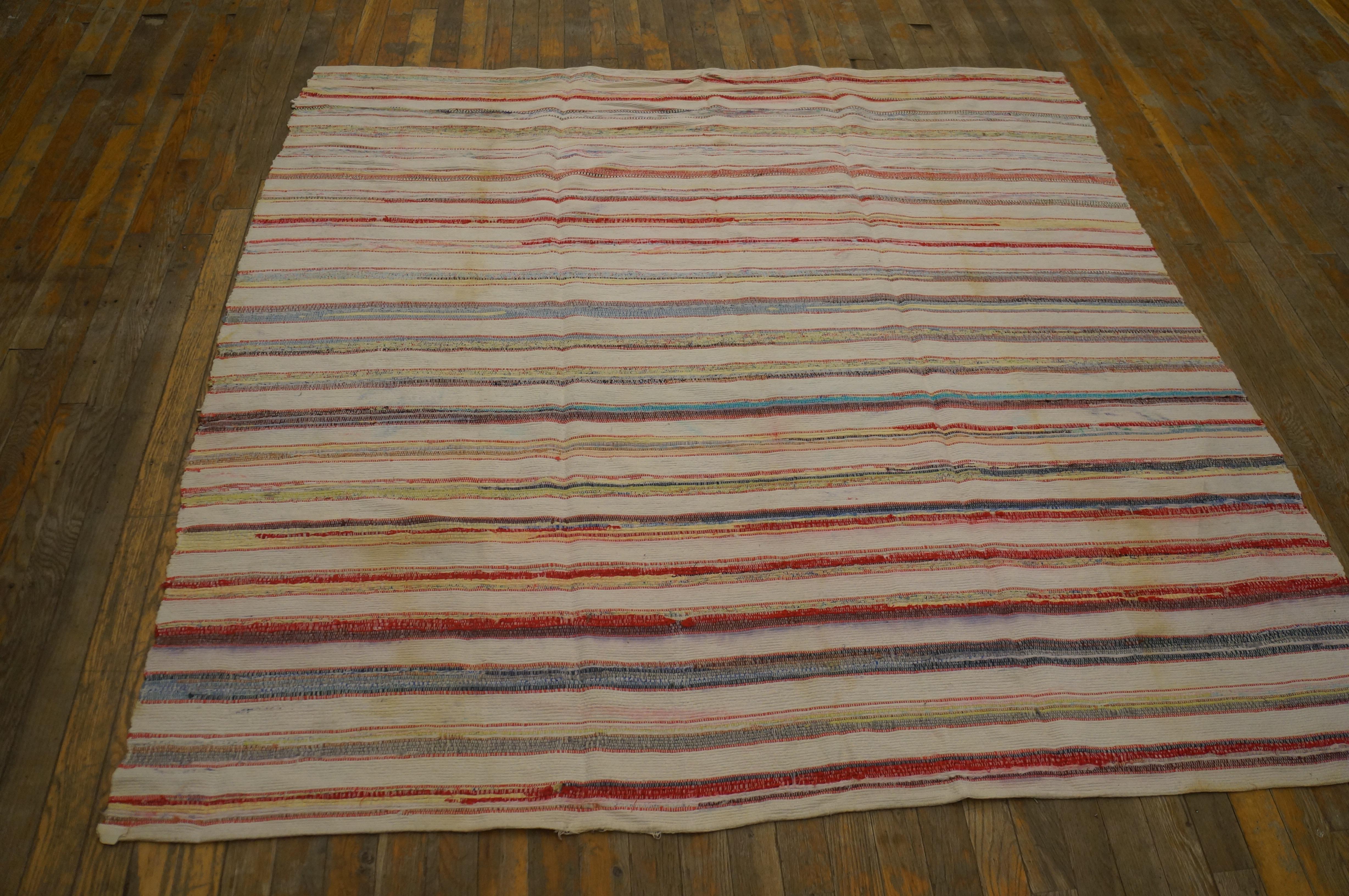 Amerikanischer Rag-Teppich des frühen 20. Jahrhunderts ( 5'5