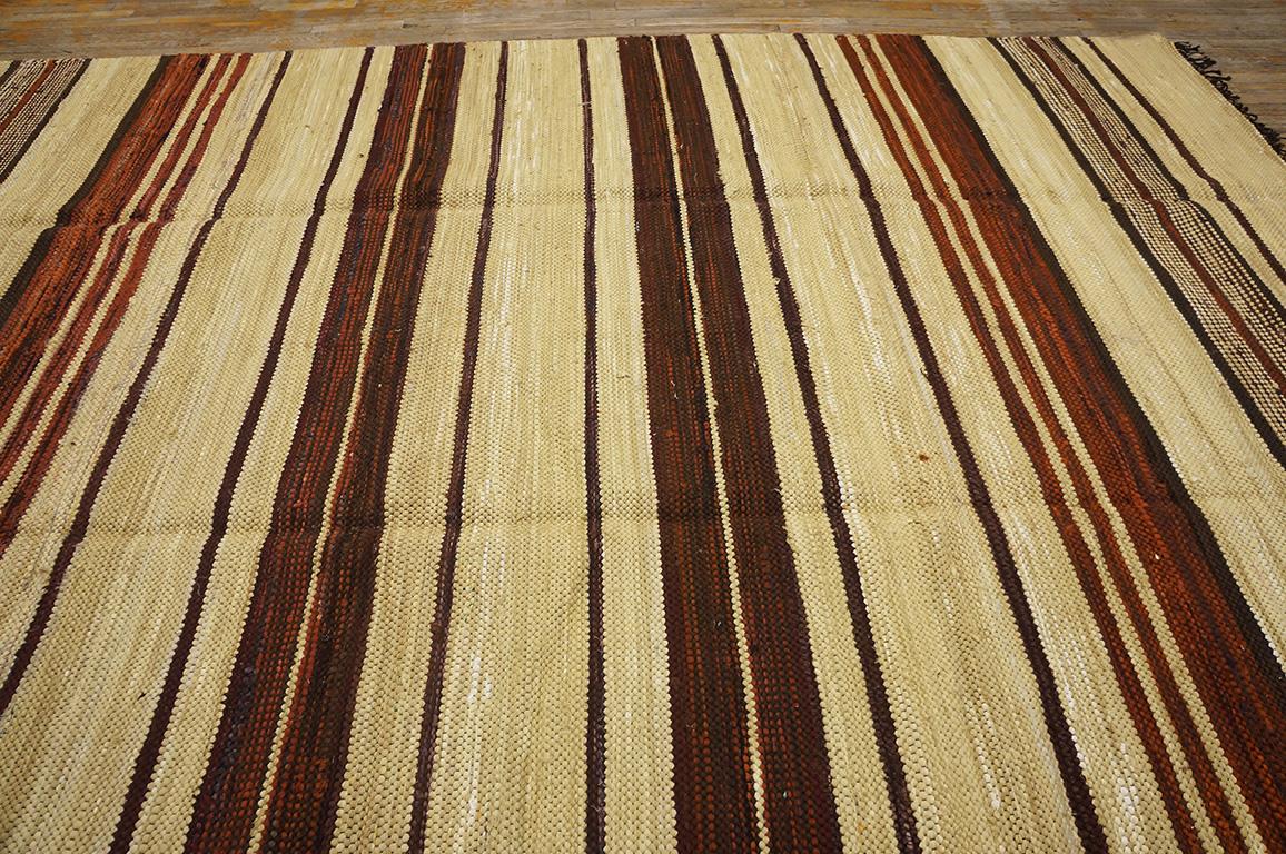 Mid-20th Century Antique American Rag Rug 8' 5'' x 11' 10'' For Sale