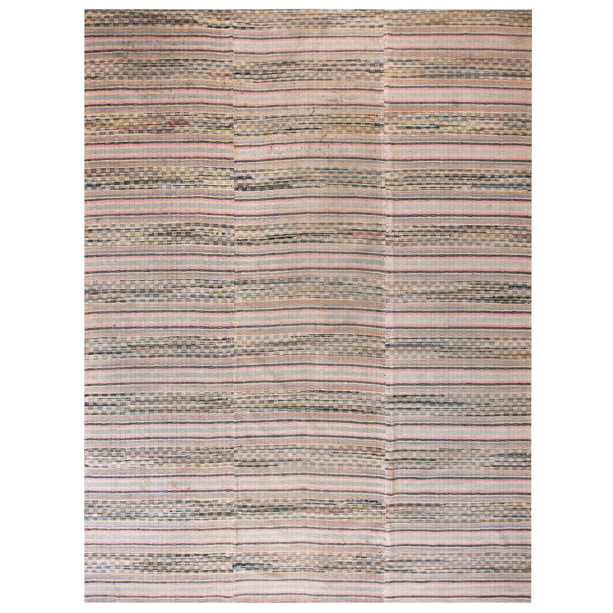 Amerikanischer Shaker Rag Teppich aus dem späten 19. Jahrhundert ( 8' x 11' - 245 x 335 cm)