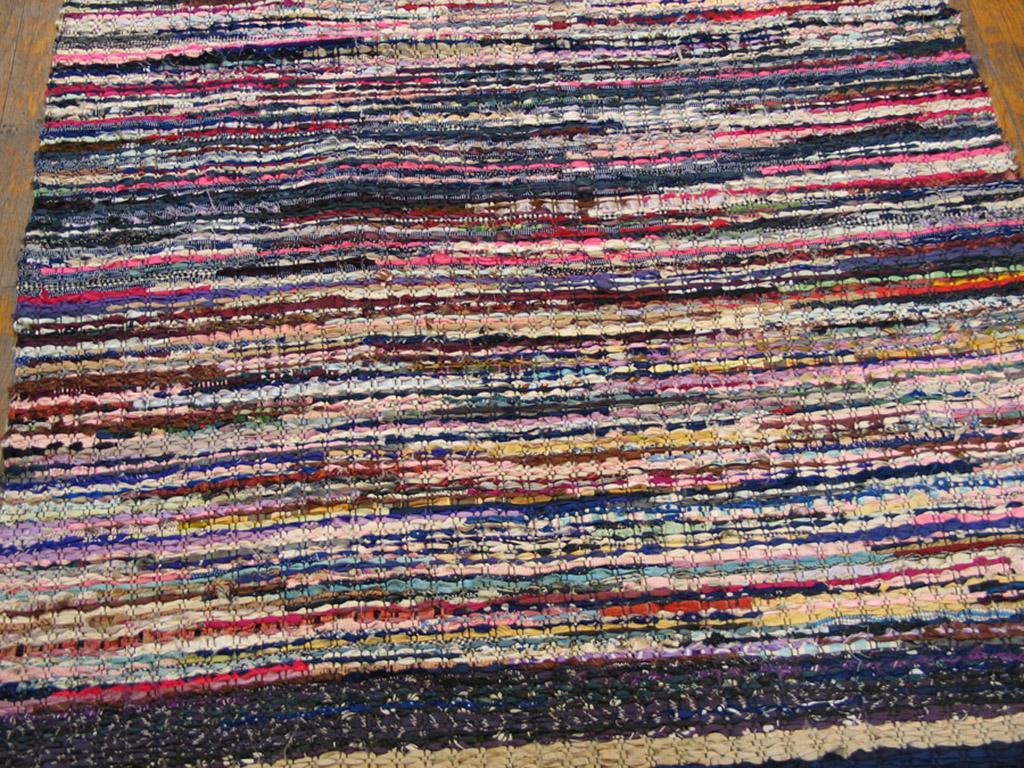 Antique American rag rug, size: 2'11