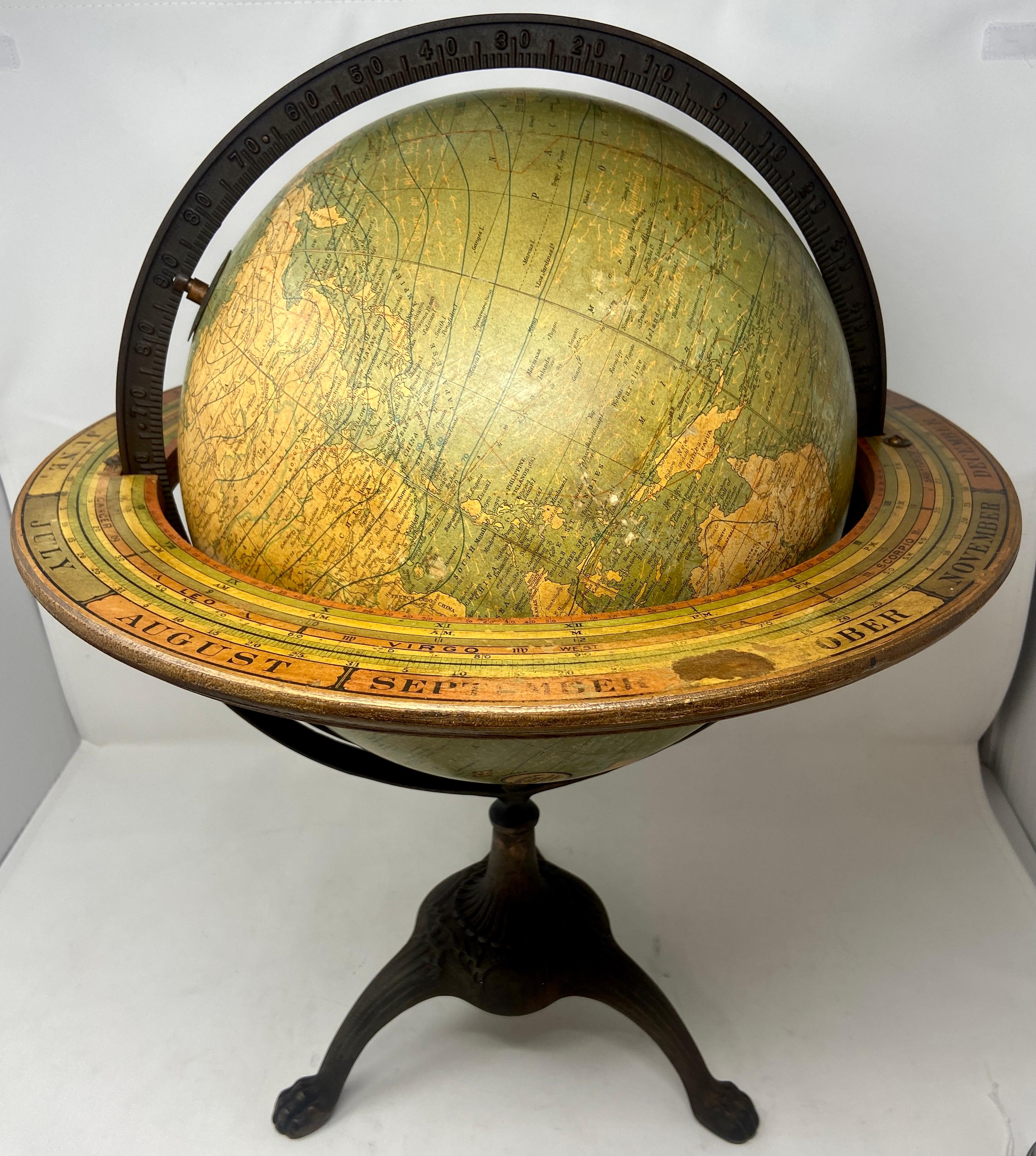 Globe terrestre américain ancien 