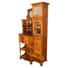 Antiguo Gabinete Dental Americano Ransom & Randolph # 65 de Roble Tallado Toledo OH 1900