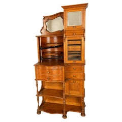 Antique American Ransom & Randolph # 65 Carved Oak Dental Cabinet Toledo OH 1900