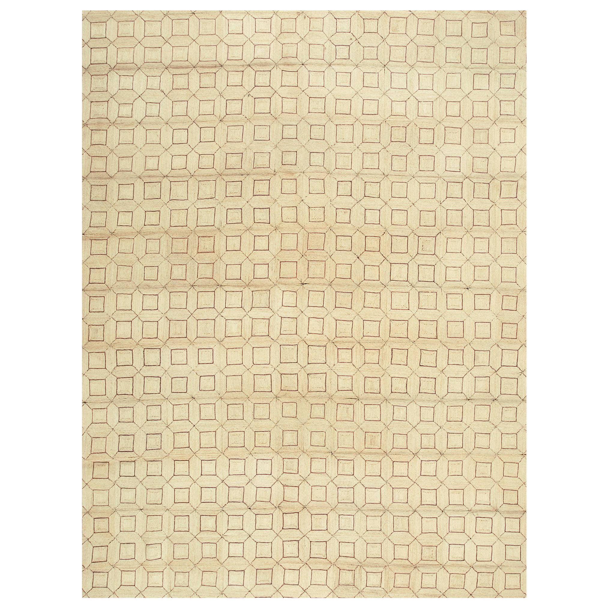 Tapis vintage en roseau tissé